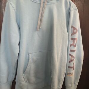 Ariat Blue Quarter-Zip Sweater with Vertical Logo